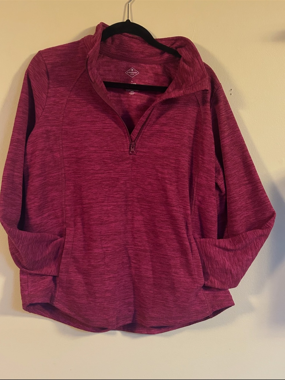St. John's Bay Heathered Raspberry Quarter-Zip Pullover